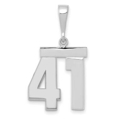 Number 41 Charm 14k White Gold Polished Medium WMP41, MPN: WMP41, 196904075883