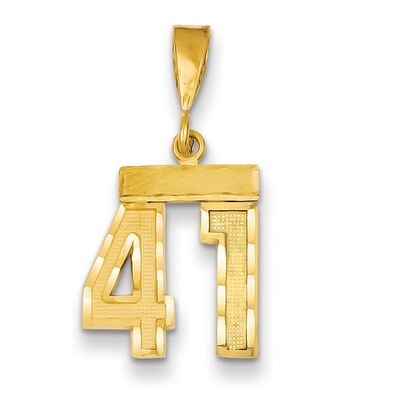 Number 41 Charm 14k Gold Small Diamond-cut SN41, MPN: SN41, 883957104355