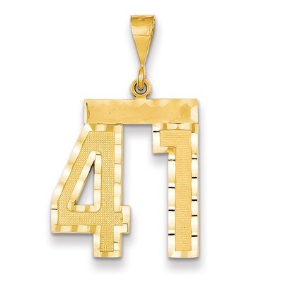 Number 41 Charm 14k Gold Large Diamond-cut LN41, MPN: LN41, 883957122328