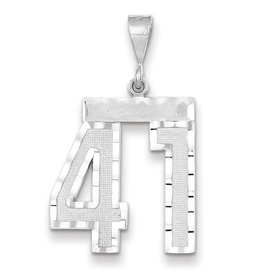 Number 41 Charm 14k white Gold Large Diamond -cut WLN41, MPN: WLN41, 883957123707
