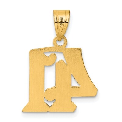 Number 41 Pendant 14k Gold Polished Etched AEN41, MPN: AEN41, 196904080887
