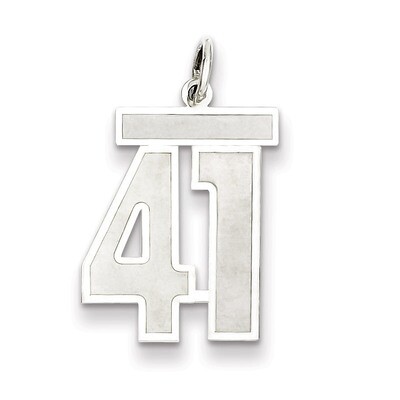 Pendant Number 41 Satin Sterling Silver Medium QPM41, MPN: QPM41, 883957126685