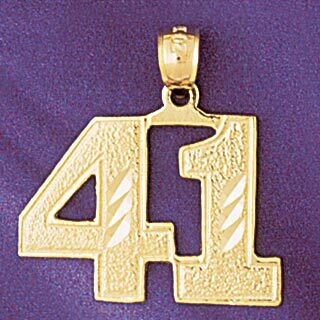 Dazzlers Jewelry Number 41 Pendant Necklace Charm Bracelet in Yellow, White or Rose Gold 950941, MP…