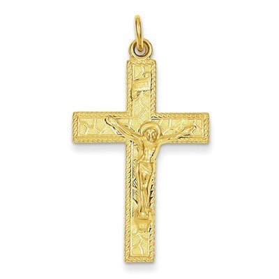 24k Gold-plated INRI Crucifix Pendant Sterling Silver QC5466, MPN: QC5466, 883957597720