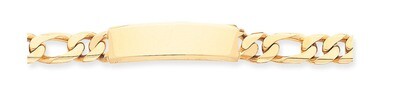 Hand-polished Figaro Link ID Bracelet 8.5 Inch 14k Gold LK110ID-8.5, MPN: LK110ID-8.5, 883957353012