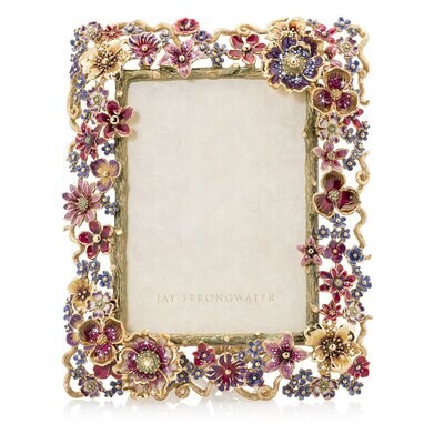 Jay Strongwater Ophelia Floral Cluster 5 x 7 Inch Frame SPF5859-289, MPN: SPF5859-289,