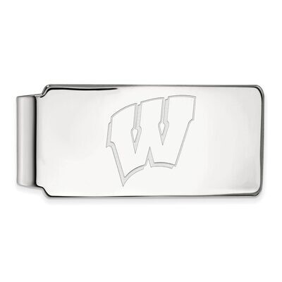 University of Wisconsin Money Clip 14k White Gold 4W025UWI, MPN: 4W025UWI, 886774844701