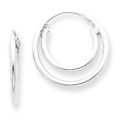 Double Hoop Earrings Sterling Silver QE3718, MPN: QE3718, 883957927701