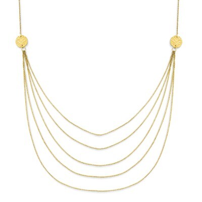 Five Strand Necklace 18 Inch 14k Gold SF1862-18, MPN: SF1862-18, 886774300214