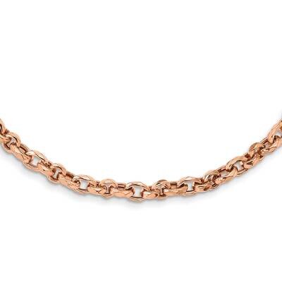 Polished Fancy Link Necklace 18 Inch 14k Rose Gold SF2855-18, MPN: SF2855-18, 883957931128