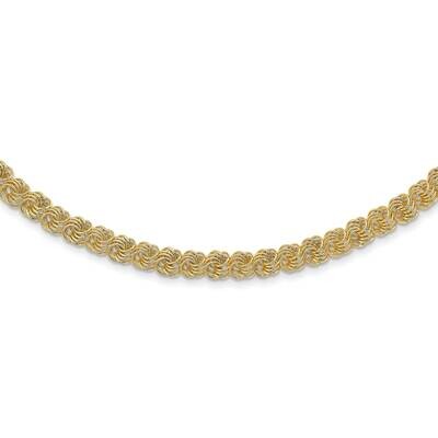 Textured Quadruple Link Necklace 18 Inch 14k Gold Polished SF2830-18, MPN: SF2830-18, 883957930619