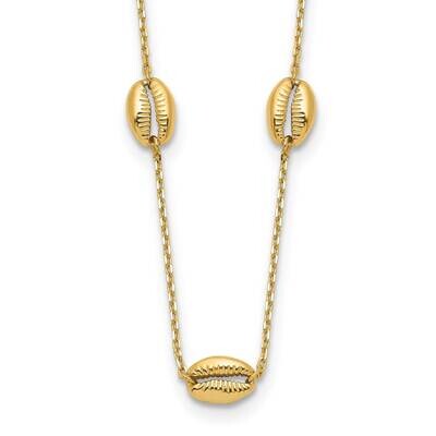 5-Station Shell 18 Inch Necklace 14k Gold SF2895-18, MPN: SF2895-18, 883957931517