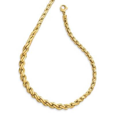 Graduated Fancy Link 18 Inch Necklace 14k Gold Polished SF2800-18, MPN: SF2800-18, 883957928883