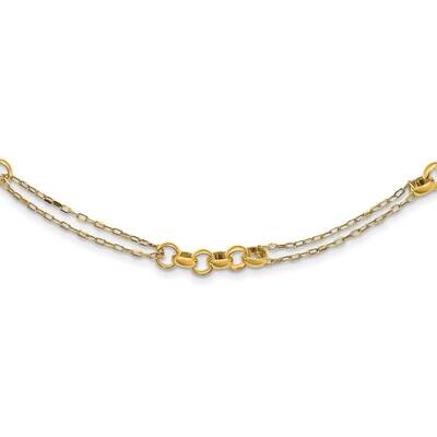 Fancy Link Double Strand Necklace 18 Inch 14k Gold SF2841-18, MPN: SF2841-18, 883957930732