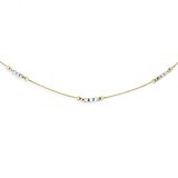 Mirror Beaded Necklace 18 Inch 14k Two-Tone Gold SF1732-18, MPN: SF1732-18, 886774300177