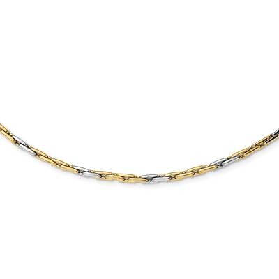 Fancy Link Necklace 18 Inch 14k Two-Tone Gold Polished SF2833-18, MPN: SF2833-18, 883957930640