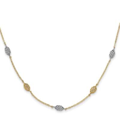 Spiral 5 Station Necklace 18 Inch 14k Two-Tone Gold Polished SF2928-18, MPN: SF2928-18, 883957932385