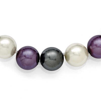 12-13Mm Multi-Color Shell Bead Necklace Sterling Silver QMJN128MX-18, MPN: QMJN128MX-18, 8867742943…