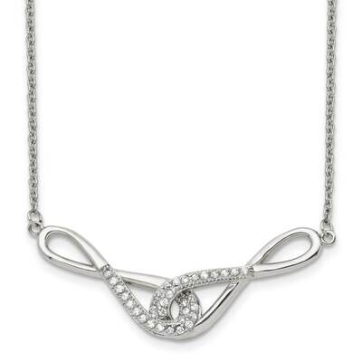 Infinity Symbols with CZ Stone Necklace Stainless Steel Polished SRN1540-19 by Chisel, MPN: SRN1540…