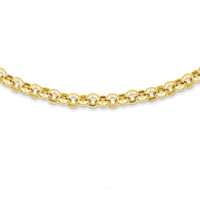 7mm Polished Fancy Rolo Link Necklace 18 Inch 14k Gold SF419-18, MPN: SF419-18, 886774994994