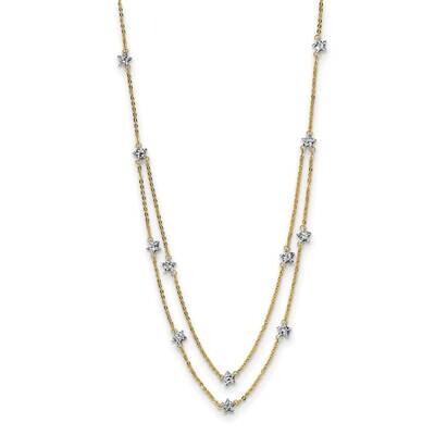 Double Chain Star Necklace 18 Inch 14k Two-Tone Gold SF2926-18, MPN: SF2926-18, 883957932316