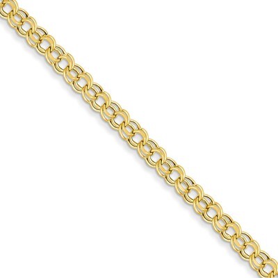 Lite 5mm Double Link Charm Bracelet 7.25 Inch 14k Gold SSD1-7.25, MPN: SSD1-7.25, 883957492797