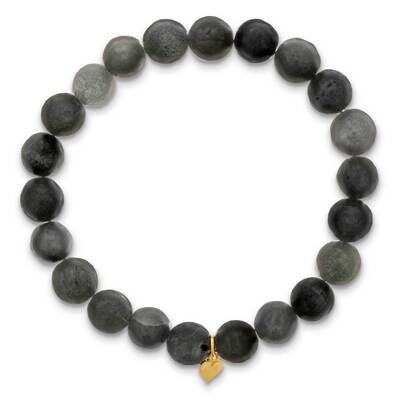 Set Of 2 Two Peas In A Pod Labradorite Heart Bracelets Gold-plated BF3113, MPN: BF3113,