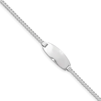 7 Inch Oval ID Curb Bracelet 14k white Gold LID88W-7, MPN: LID88W-7, 883957590820