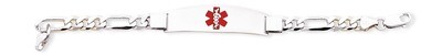 7 Inch Medical ID Figaro Link Bracelet Sterling Silver XSM16-7, MPN: XSM16-7, 883957273150
