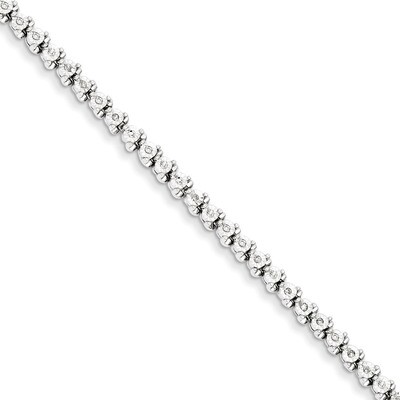 Tennis Bracelet Sterling Silver Diamond QDX1119, MPN: QDX1119, 818050012917