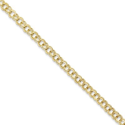Solid Double Link Charm Bracelet 8 Inch 10k Gold 10CH3-8, MPN: 10CH3-8, 883957518275