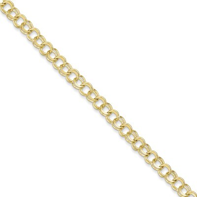Solid Double Link Charm Bracelet 8 Inch 10k Gold 10CH5-8, MPN: 10CH5-8, 883957430096