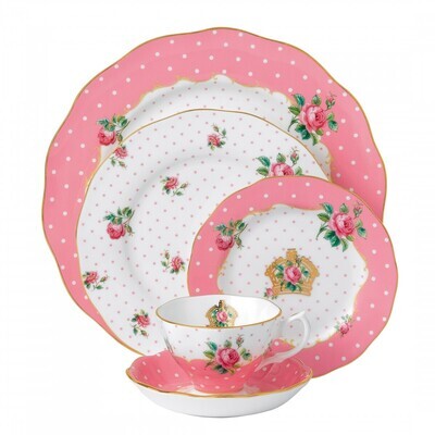 Royal Albert Cheeky Pink Vintage 5 Piece Place Setting, MPN: CHEPNK26587, 652383749948