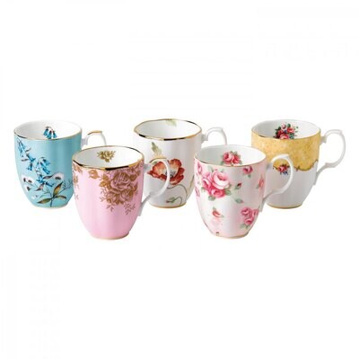 Royal Albert 100 Years 1950-1990 5-Piece Mug Set 14.1 Oz 40017527, MPN: 40017527, 701587269049