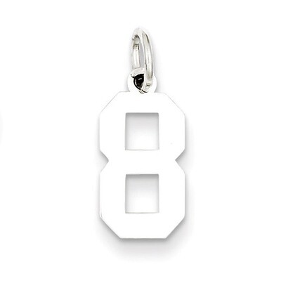 Charm Number 8 Sterling Silver Polished QSS08, MPN: QSS08, 883957102238