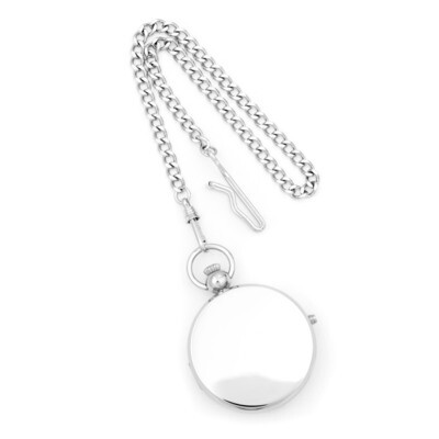 Charles Hubert Brass Photo Insert Pocket Watch Chrome Finish XWA3330, MPN: XWA3330, 811233017860