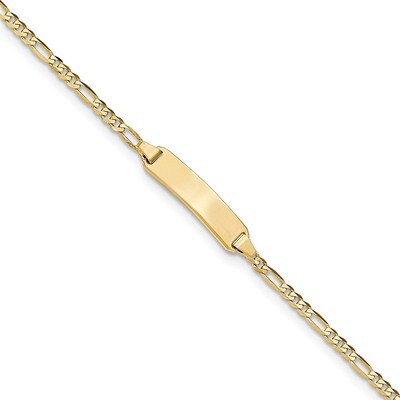 6 Inch Baby ID Figaro Bracelet 14k Gold FIG060ID-6, MPN: FIG060ID-6, 191101076176