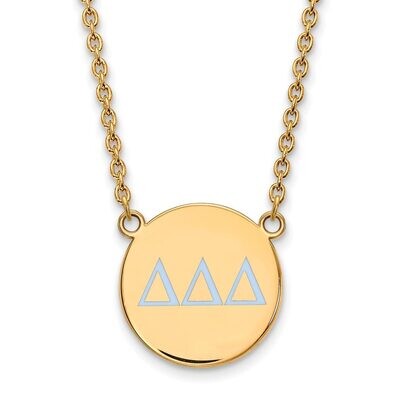 Delta Delta Delta Small Enameled Pendant with 18 Inch Chain Gold-plated Silver GP028DDD-18, MPN: GP…