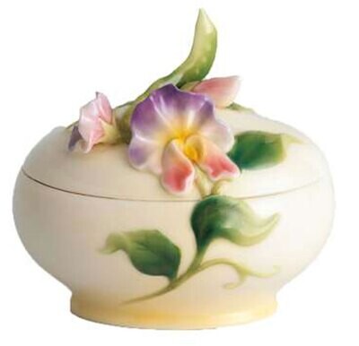 Franz Porcelain Porcelain Sweet Pea Lidded Box FZ00415, MPN: FZ00415,