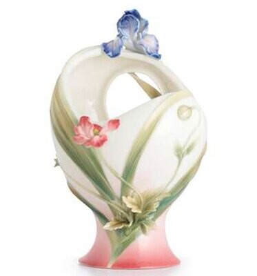 Franz Porcelain Porcelain Fringed Iris and Red Poppy Candleholder FZ01177, MPN: FZ01177,