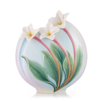 Franz Porcelain Birth Plumeria Vase FZ03437, MPN: FZ03437,
