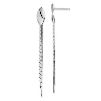 Fancy Chain Dangle Post Earrings Sterling Silver Rhodium-Plated Polished QE16059, MPN: QE16059, 196…