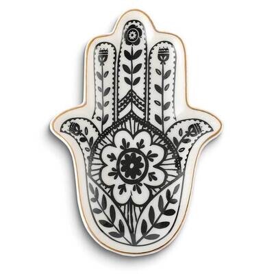 Black and White Hamsa Ceramic Trinket Dish GM25221, MPN: GM25221, 788089159887