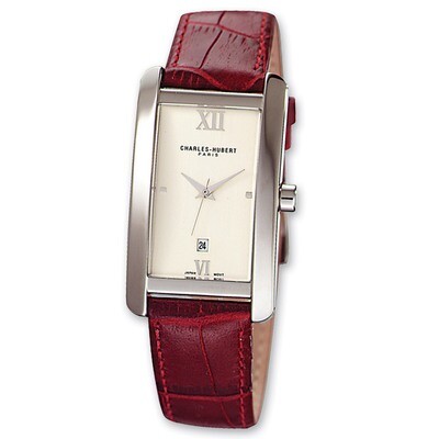Mens Charles Hubert Leather Band Champ Dial Retro 27x37mm Watch XWA588, MPN: XWA588, 811233013497