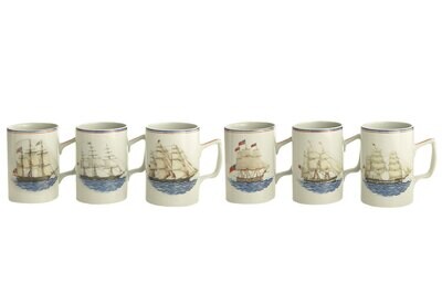 Mottahedeh American Ship Mugs Set of 6 S1980, MPN: S1980,