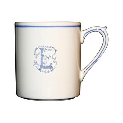 Gien Monogram Filet Bleu Mug Letter L 1710CMFL48, MPN: 1710CMFL48, 840769003764