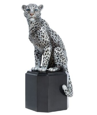 Jay Strongwater Sitting Snow Leopard Figurine SDH1822-414, MPN: SDH1822-414, 848510039437