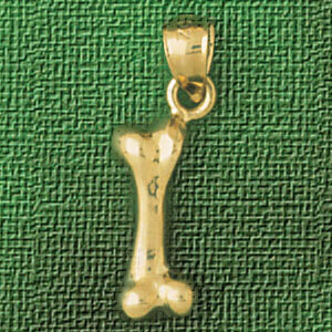 Dazzlers Jewelry Dog Bone Dog Pendant Necklace Charm Bracelet in Yellow, White or Rose Gold 2071, M…
