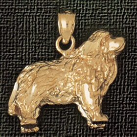 Dazzlers Jewelry Collie Dog Dog Pendant Necklace Charm Bracelet in Yellow, White or Rose Gold 2077,…