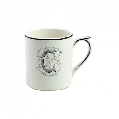 Gien Filet Midnight Monogram Mug C 2029CMFC48, MPN: 2029CMFC48, 840769058726